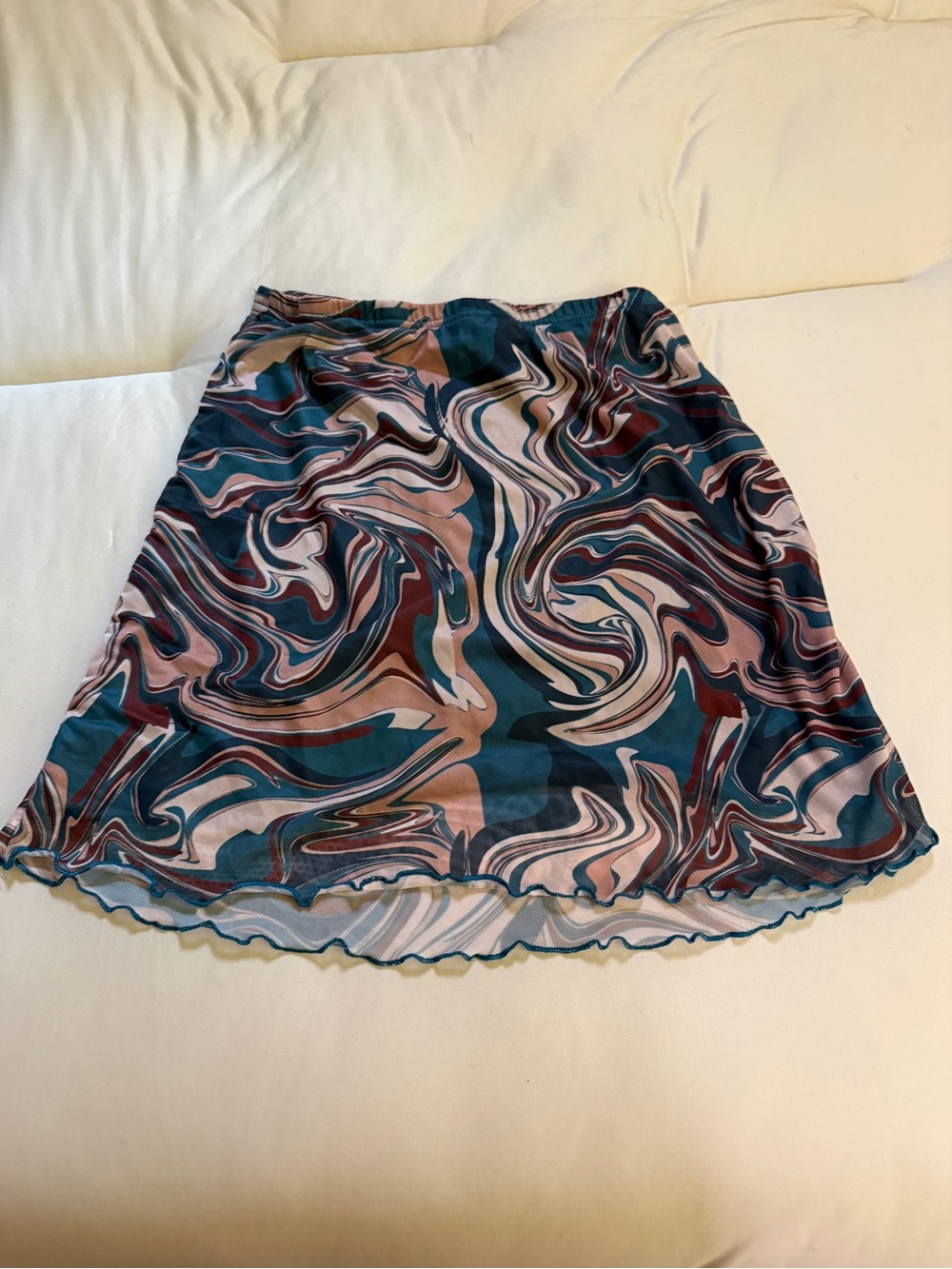 Hippie skirt, Mauve and Brown Swirl Mini Skirt double lined